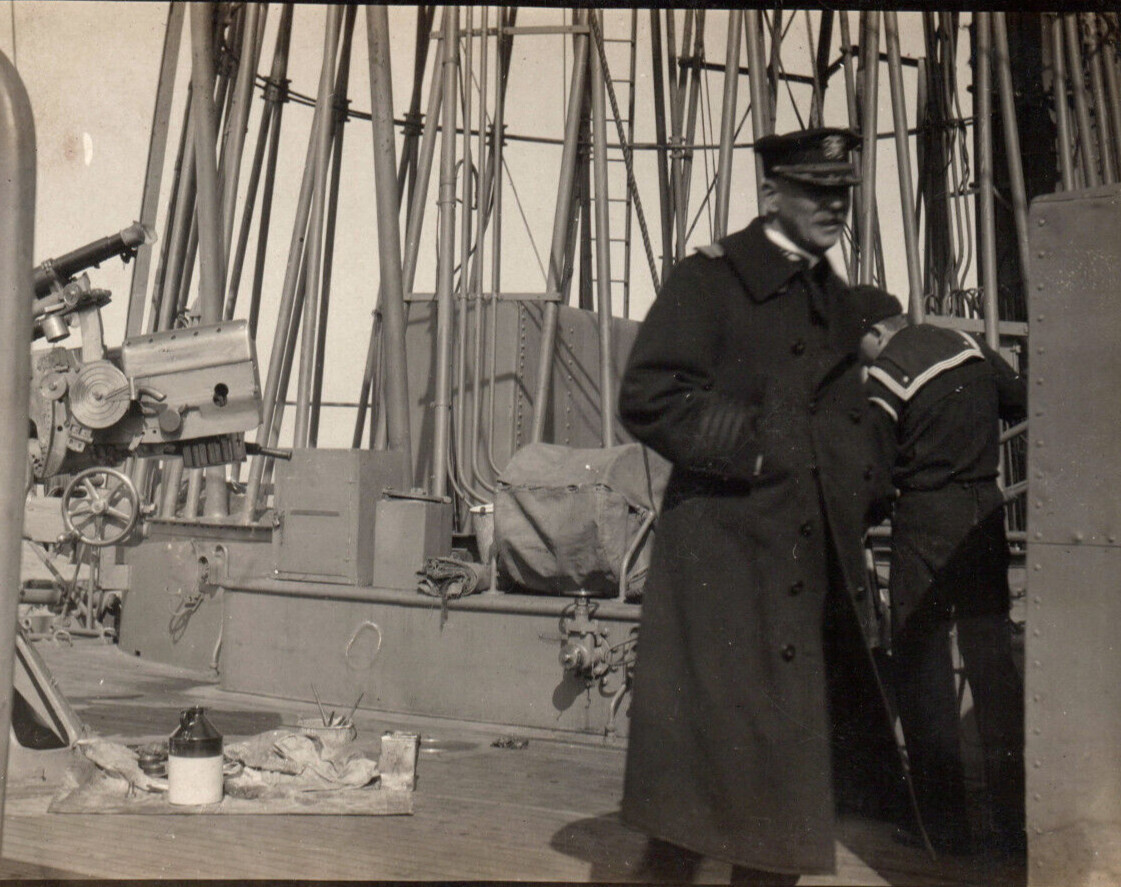 WWI USS Michigan Battleship Admiral Usher Real Photo Postcard RPPC