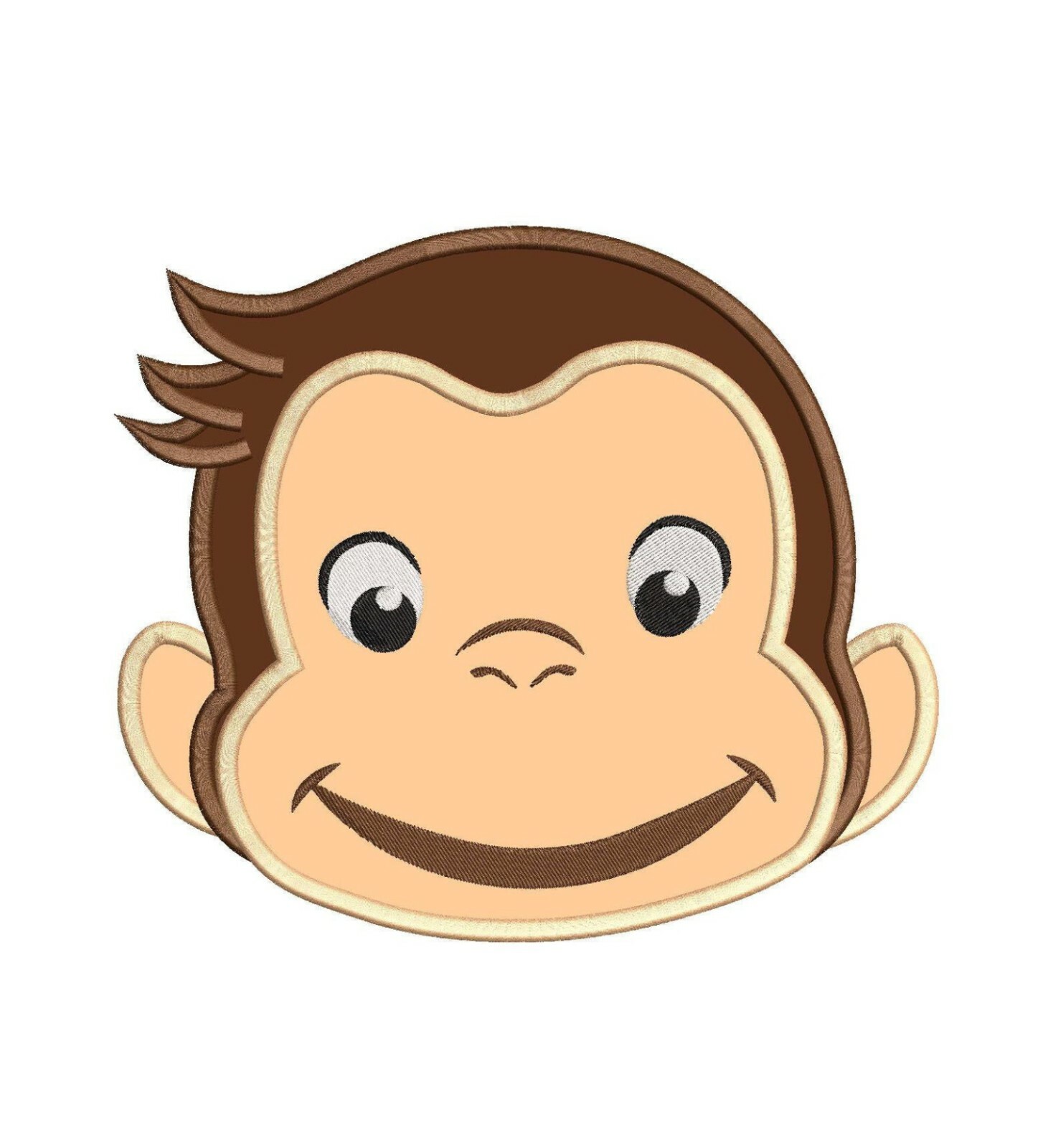 Curious George Embroidered Iron on / Sew On Patch, Applique 3.5' H by 4"