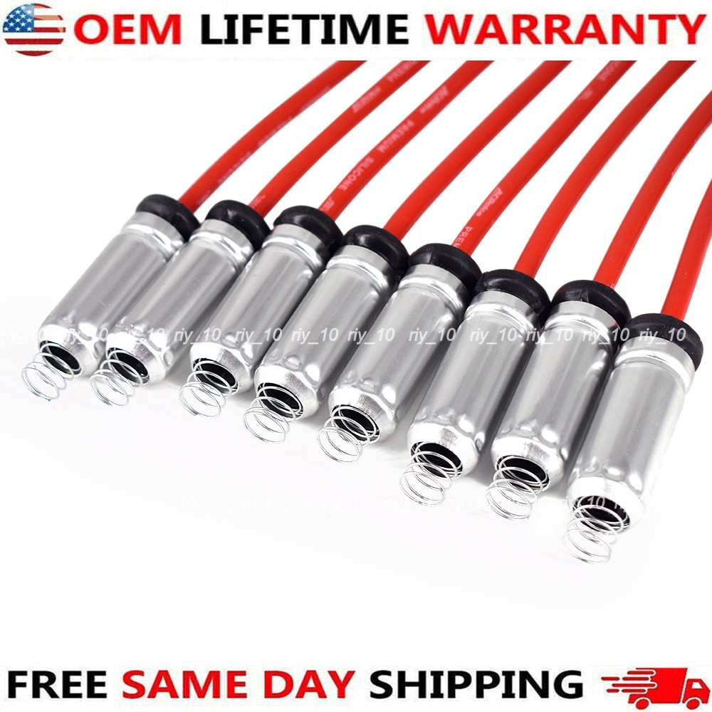 8pcs 758EE Spark Plug Wires For 2014-2018 GM Chevrolet 1500 Silverado Corvette Y