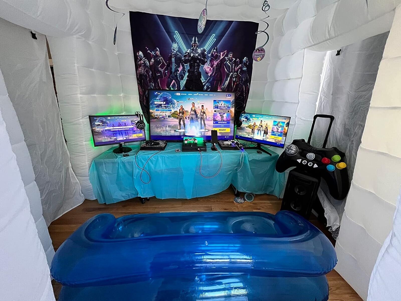 Inflatable Photo Booth Portable Shooting Photobooth Tent Enclosure Kit W/LED