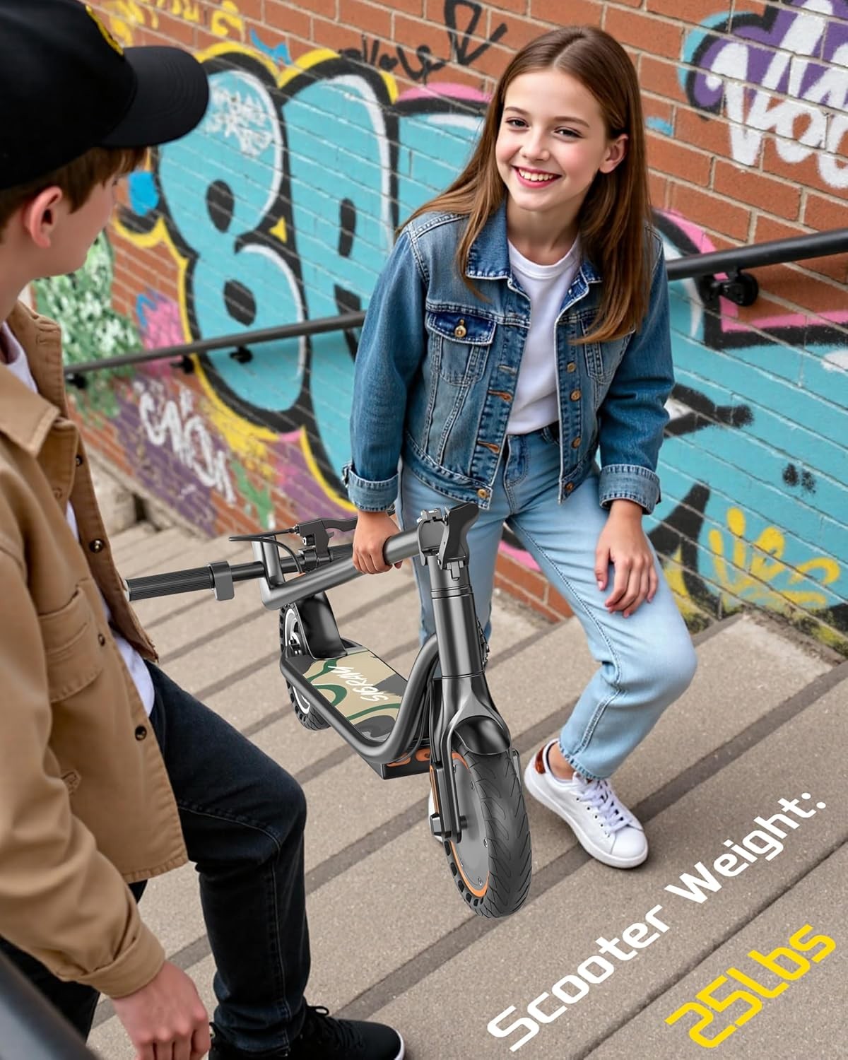 Sigravy electric adult scooter 350W 19MPH E Scooter with app 8.5" Solid Tires