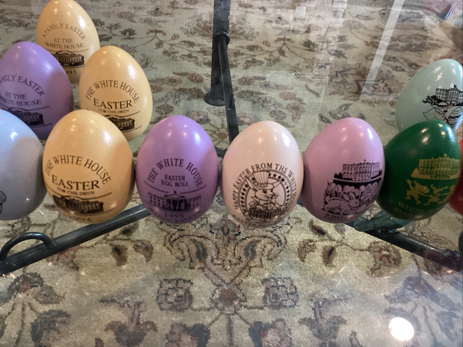 11 Clinton White House Easter Eggs 1993-2000 Incl. (3) 1993 & Box (See Listing)