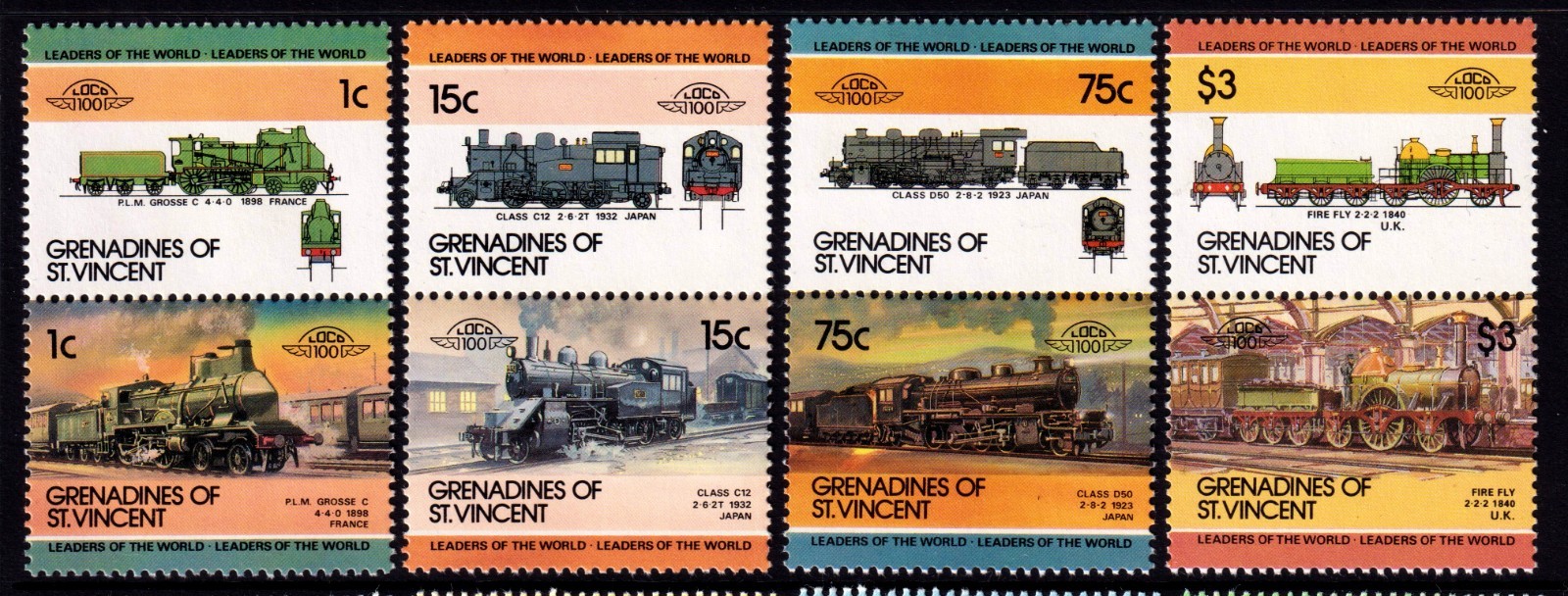 St. Vincent Grenadines 1985 Locomotives 3rd Series Complete Mint MNH Set