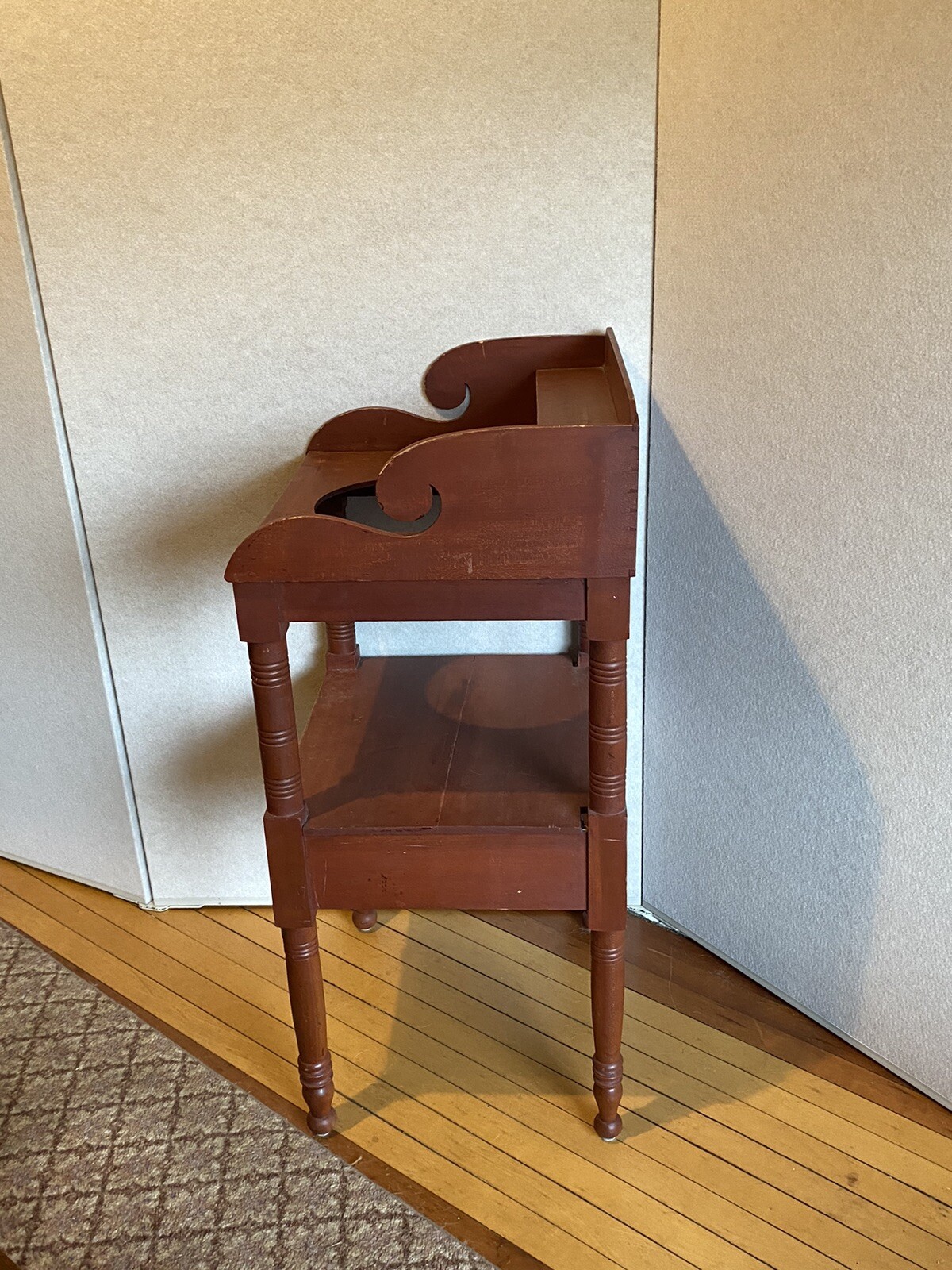 Antique Washstand w Birdseye Maple Drawer 19th Century Sheraton Style Classical