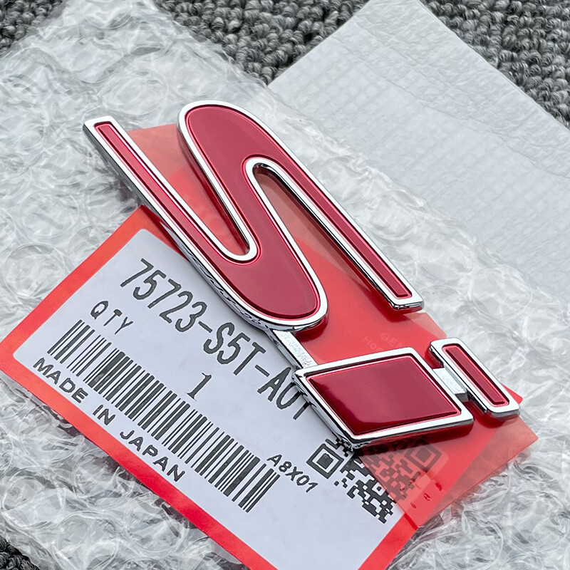 GENUINE OEM Red Si Emblem For honda civic 2Dr 4Dr Trunk Rear Badge Sticker Decal