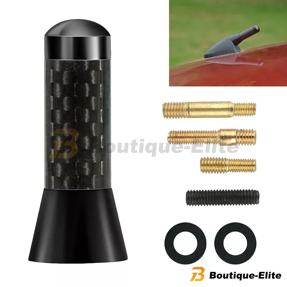 Universal 1.4-Inch Carbon Fiber Car Antenna FM Aerial Black