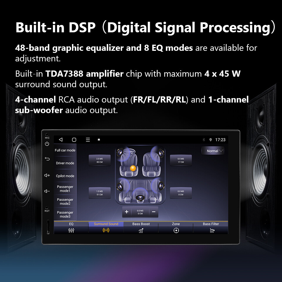 Eonon Car Stereo Double Din 7" IPS Audio Receiver CarPlay Android Auto Bluetooth