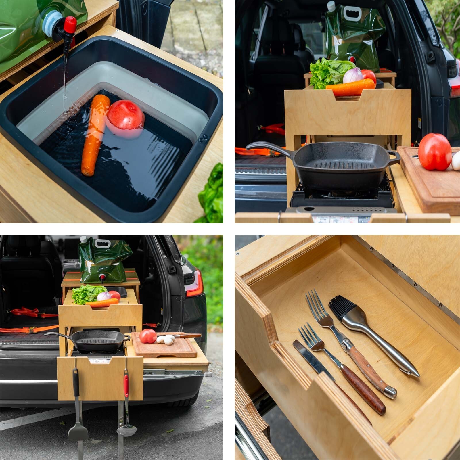 XK Overland Kitchen Box WD711 All-in-One Camping with Washing, Chopping, Cooking