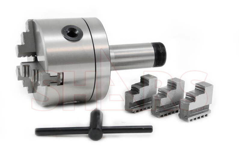 Shars 4" 3 Jaw Self Centering Lathe Chuck .003” TIR 5C Shank Arbor R[