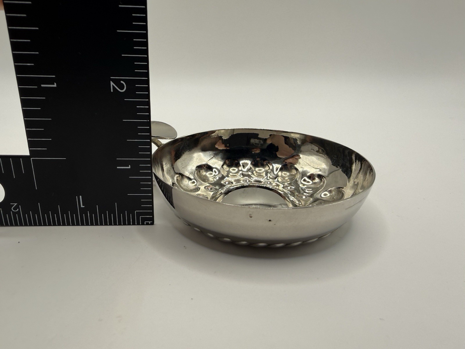 Vintage Silverplate Tastevin With Chain-Made in ITALY