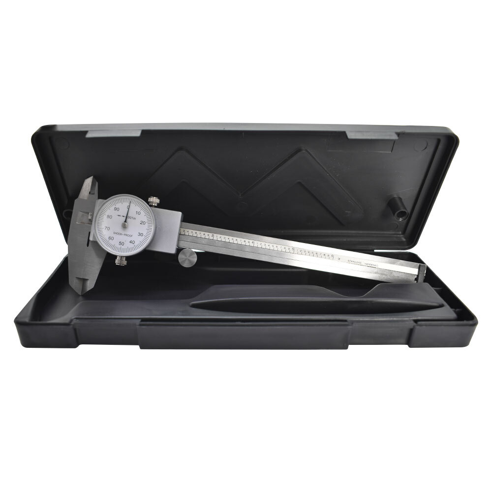6 In Dial Caliper Stainless Steel Shockproof 0.001 In Of One Inch With Case