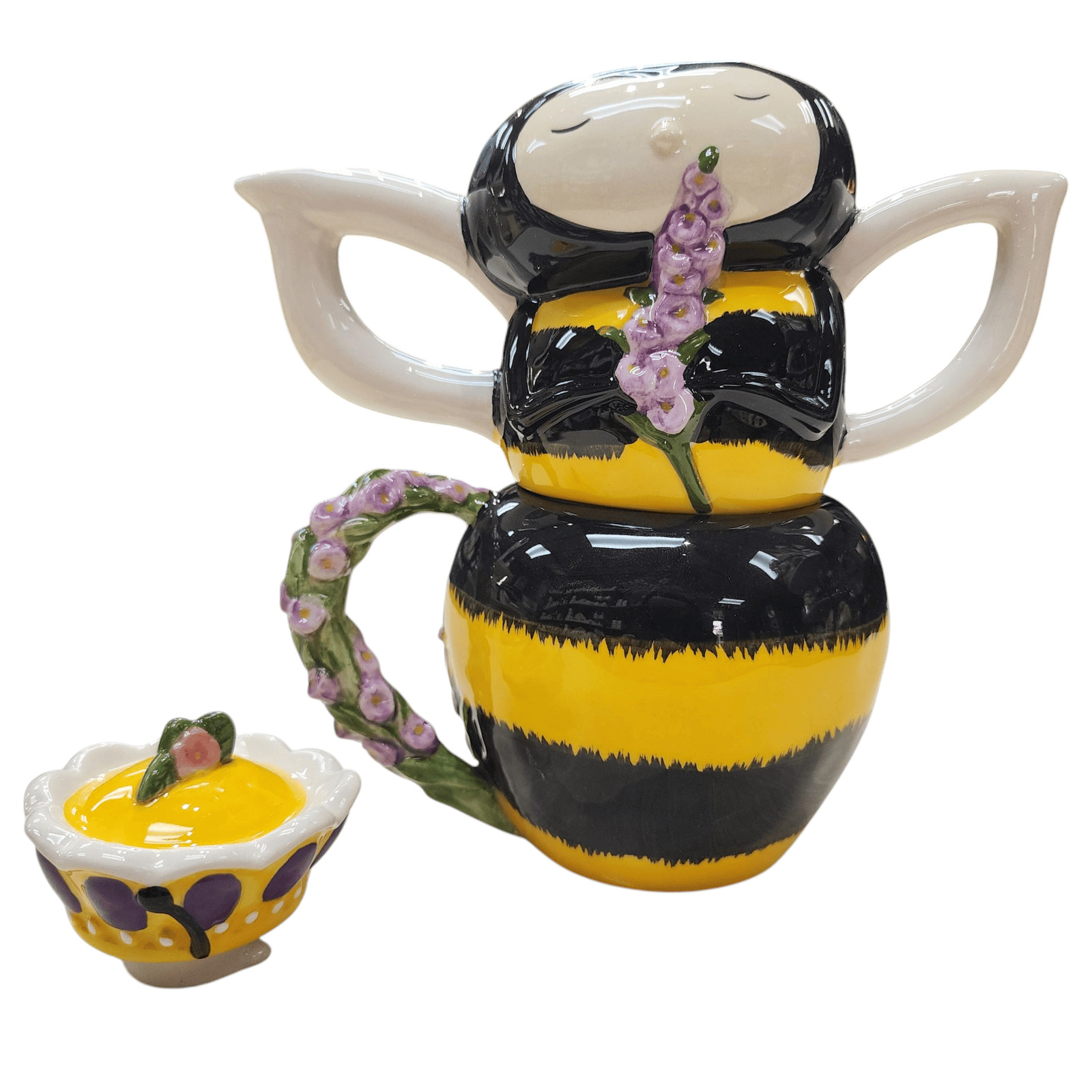 Blue Sky Clayworks Queen Bee Teapot Service for One
