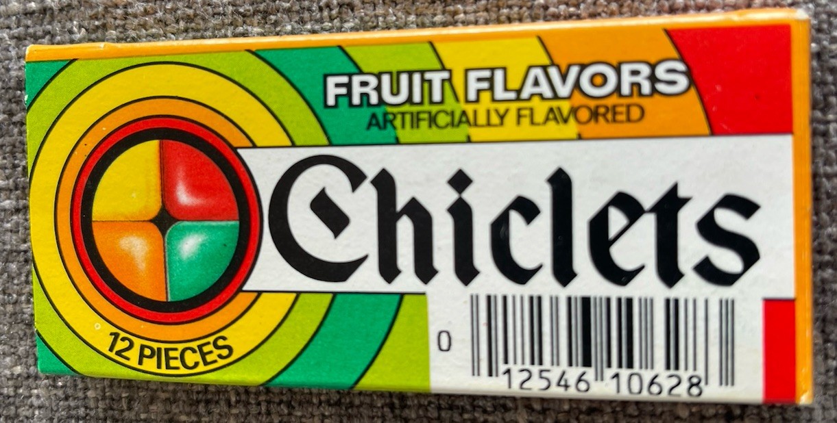 Vintage 1980’s CHICLETS FRUIT FLAVORS GUM Unopened New Old Stock
