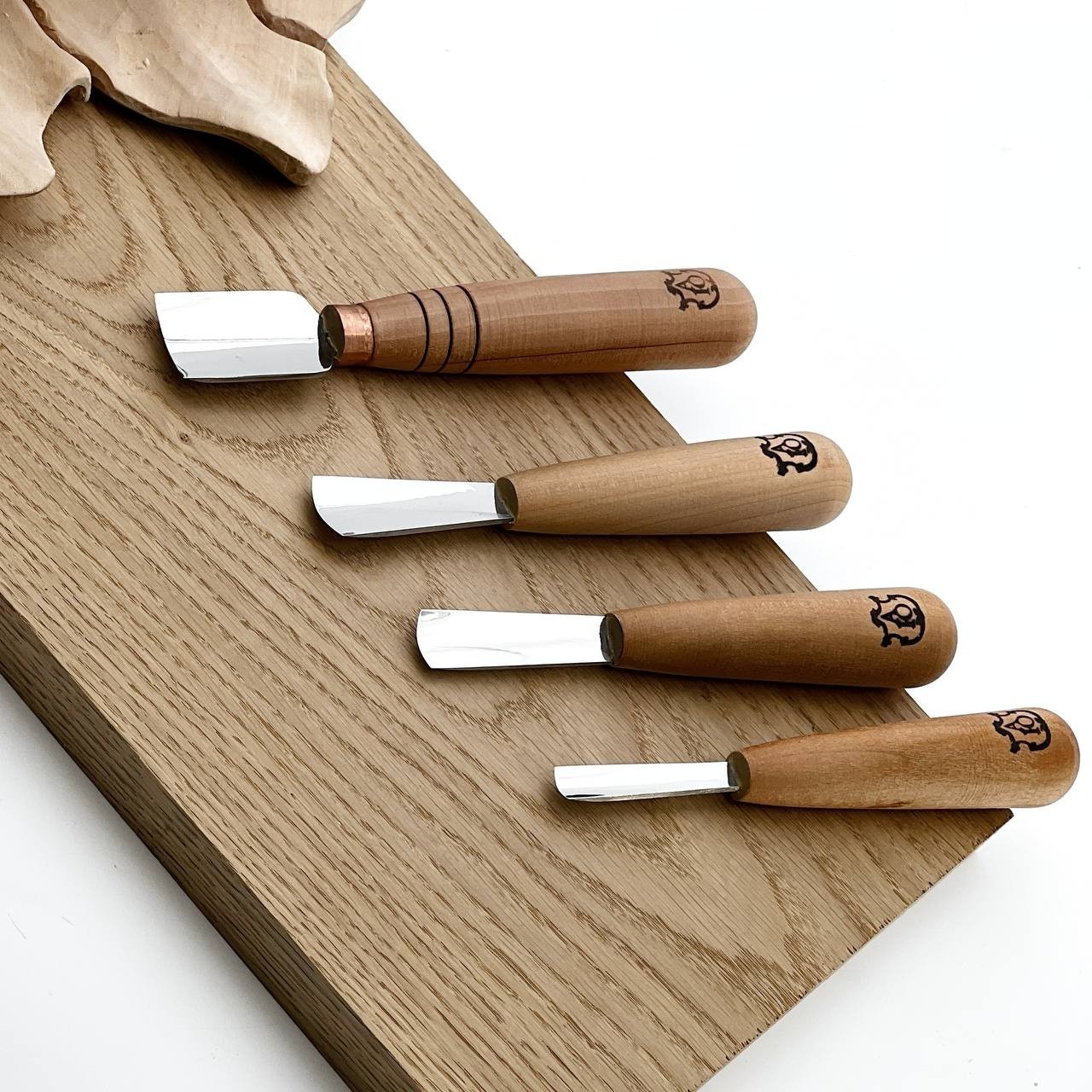 Short wood carving tool, sloping gouge STRYI-AY Profi, Relief carving tool