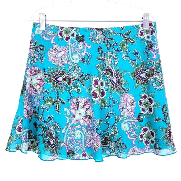 A.Byer Women Skirt Floral Green Multi Size M - made in USA