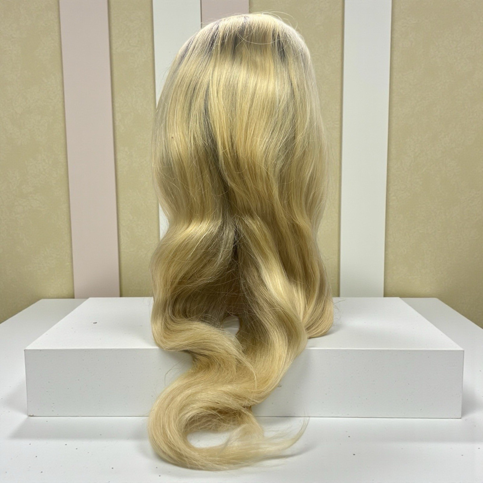 24" Cosmetology Mannequin Head 100% Human Hair Haircut Styling Training Doll