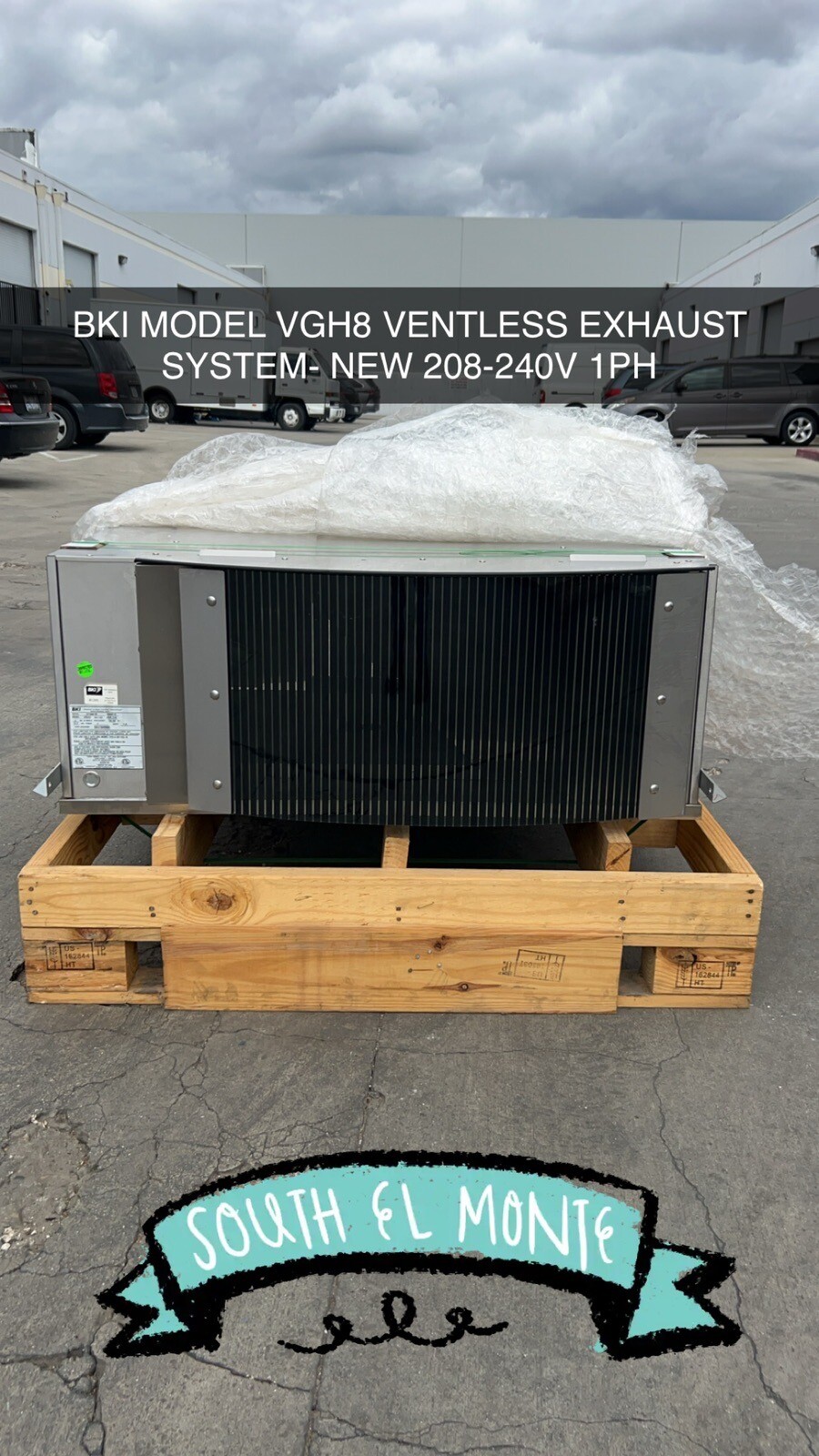 BKI VGH-8 Ventless Exhaust System BRAND NEW NEVER INSTALLED