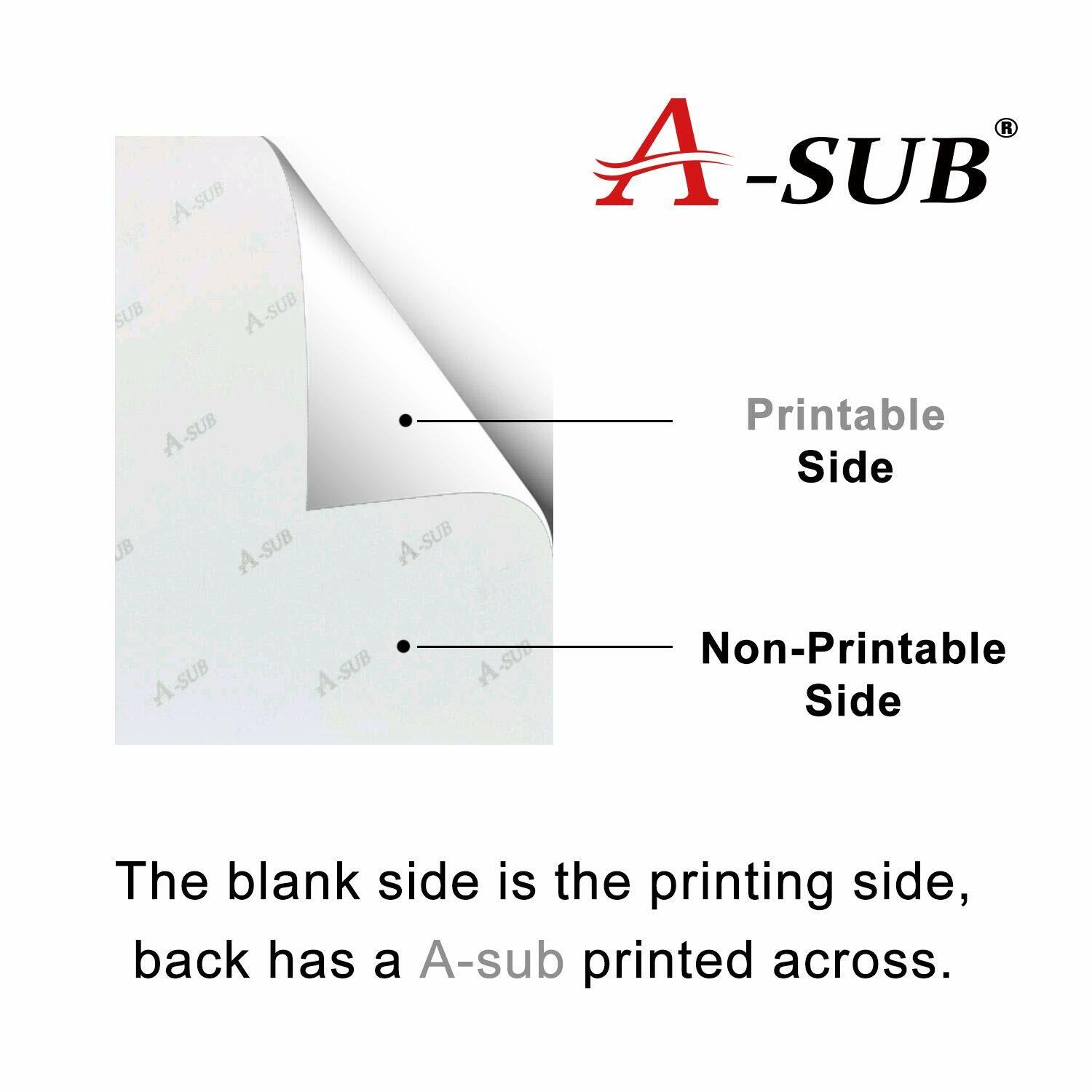 A-SUB Sublimation Paper 125g 8.5x11 110 Sheets for Inkjet Printers Heat Transfer