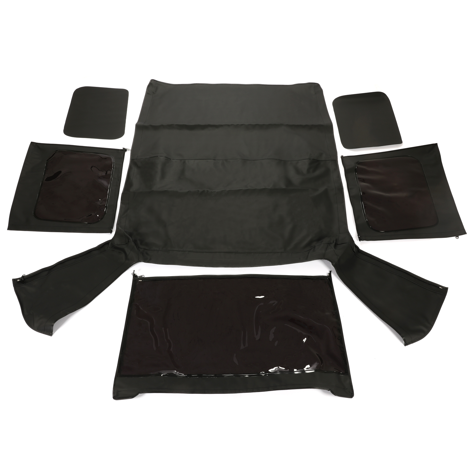 For 1987-1995 Jeep Wrangler YJ Soft Top 2 Door Sailcloth Black w/Plastic Windows