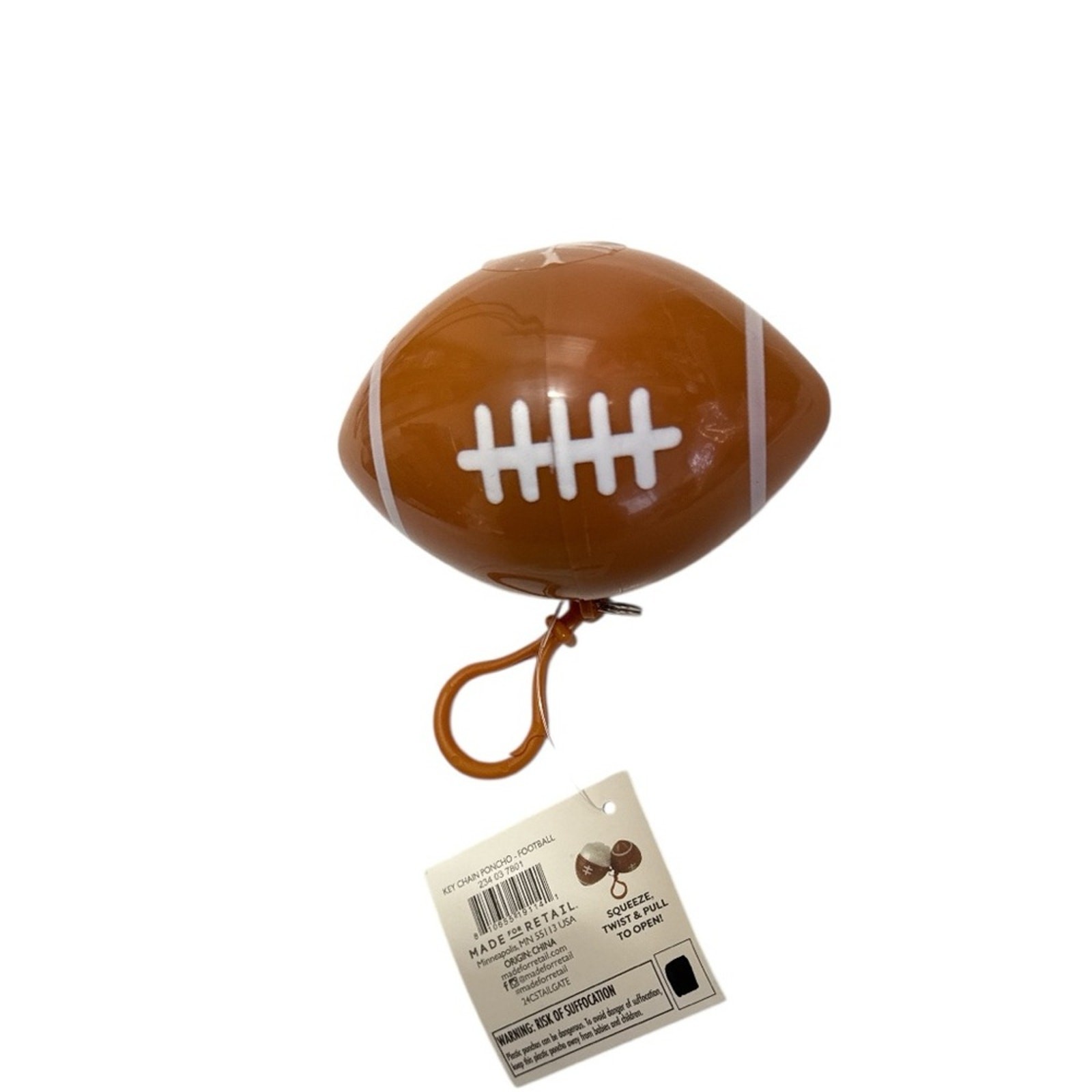 Football Key Chain Clip Poncho - Brown New with tags gift unisex Target