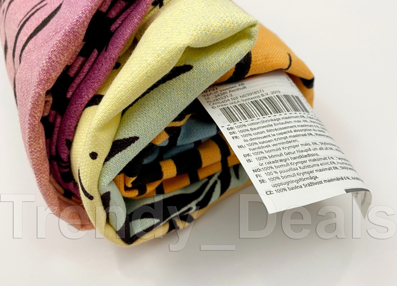 Ikea KASEBERGA Large Turkish Beach Towel/Blanket, Multicolor 59" x 71" - NEW