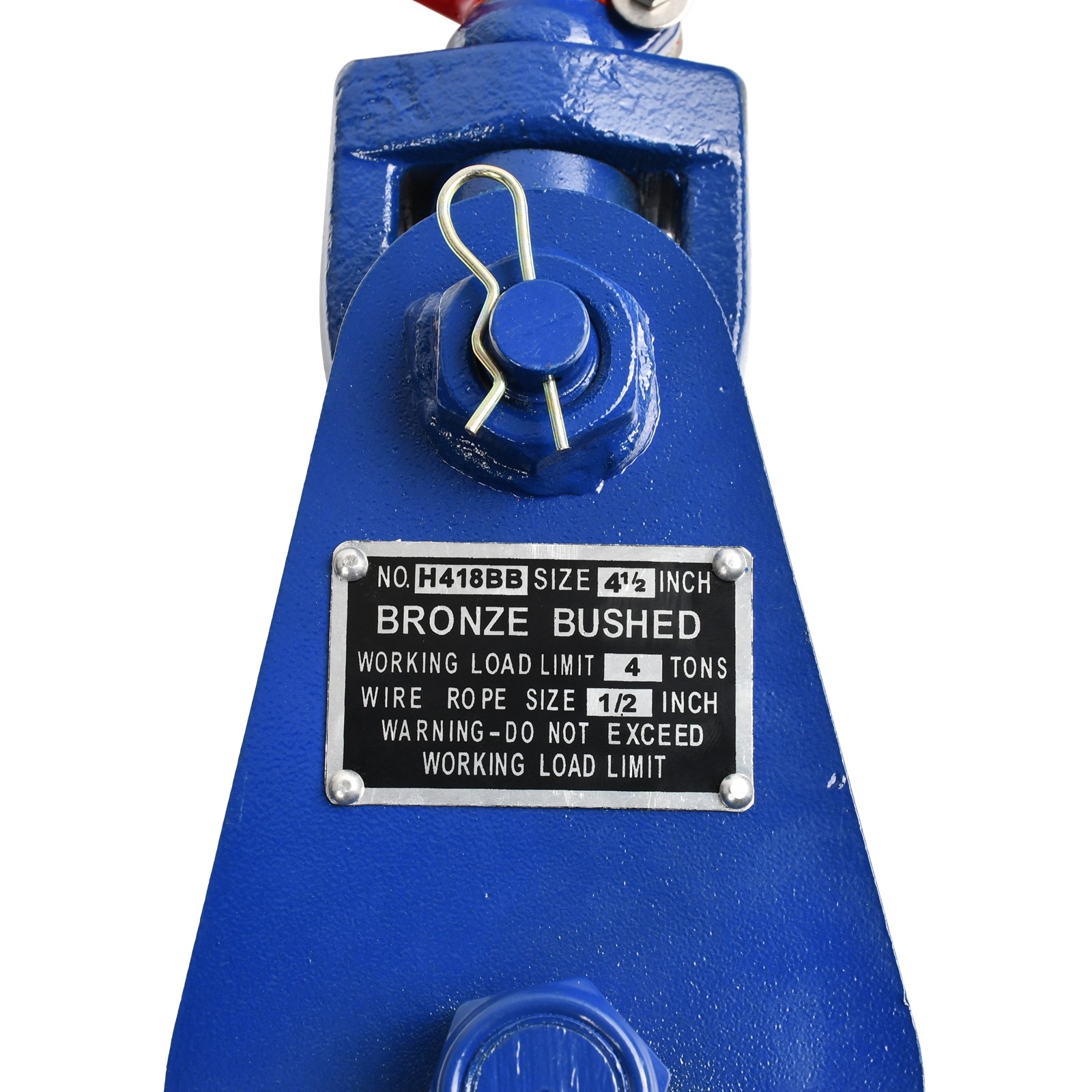 4 Ton Snatch Block 4-1/2" Sheave 1/2" Wire Rope w/Swivel Hook Wrecker Roll Back