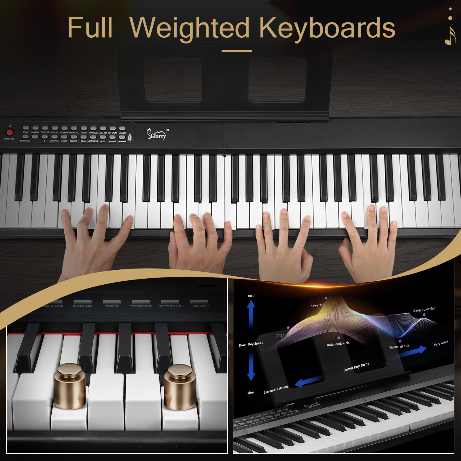 🎸FAST, FREE SHIPPING!🎸88 Key Foldable Electric Piano/Keyboard +Weighted +Case!