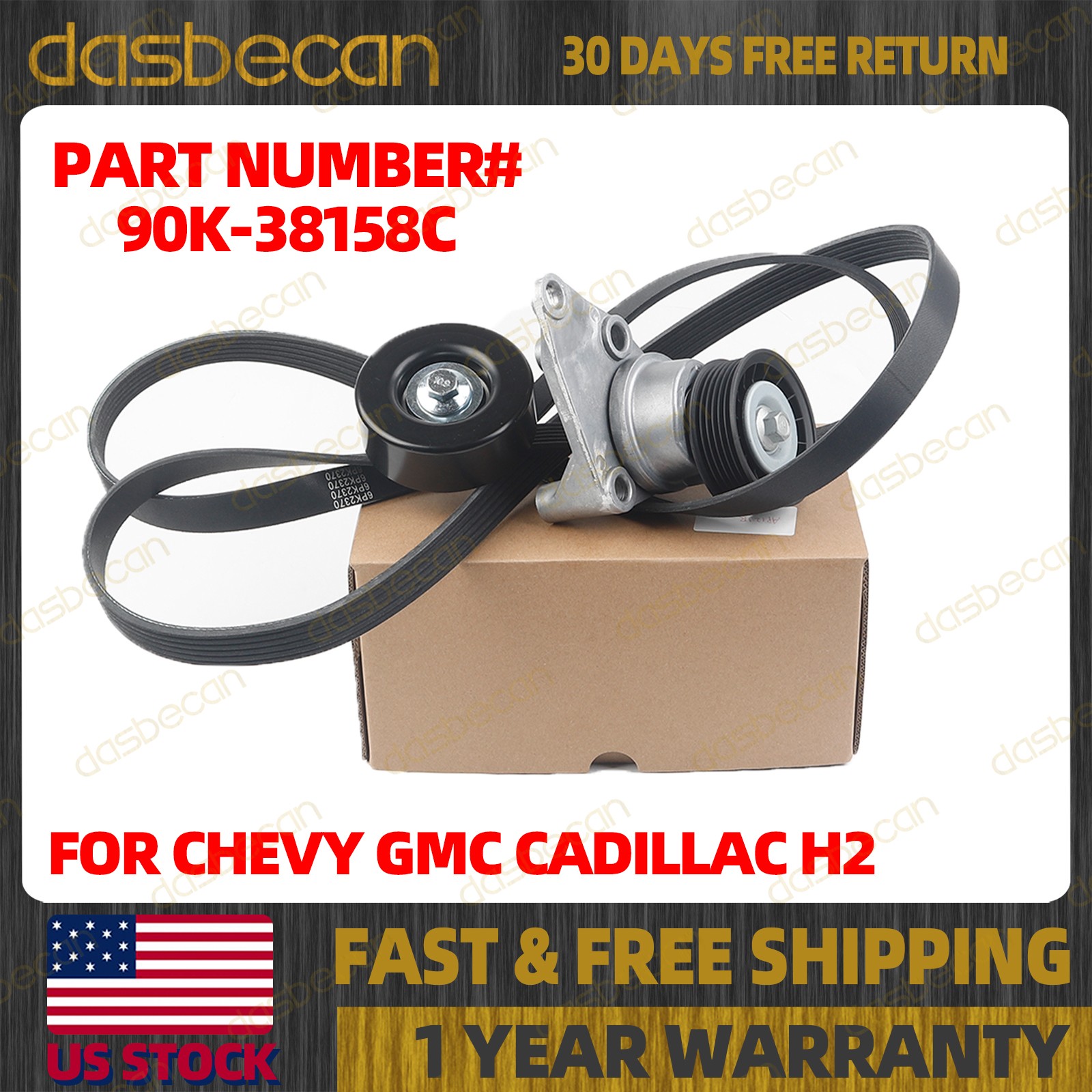 Serpentine Belt Drive Component Kit For Chevy GMC Cadillac Hummer 2003-2008