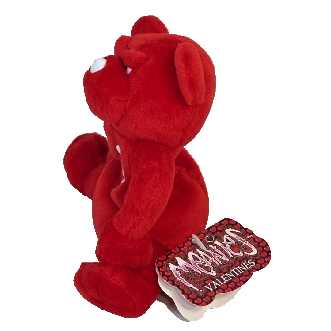 Idea Factory 1999 Meanies Valentines Red Heartless Bear Bean Bag Plush LE 7500