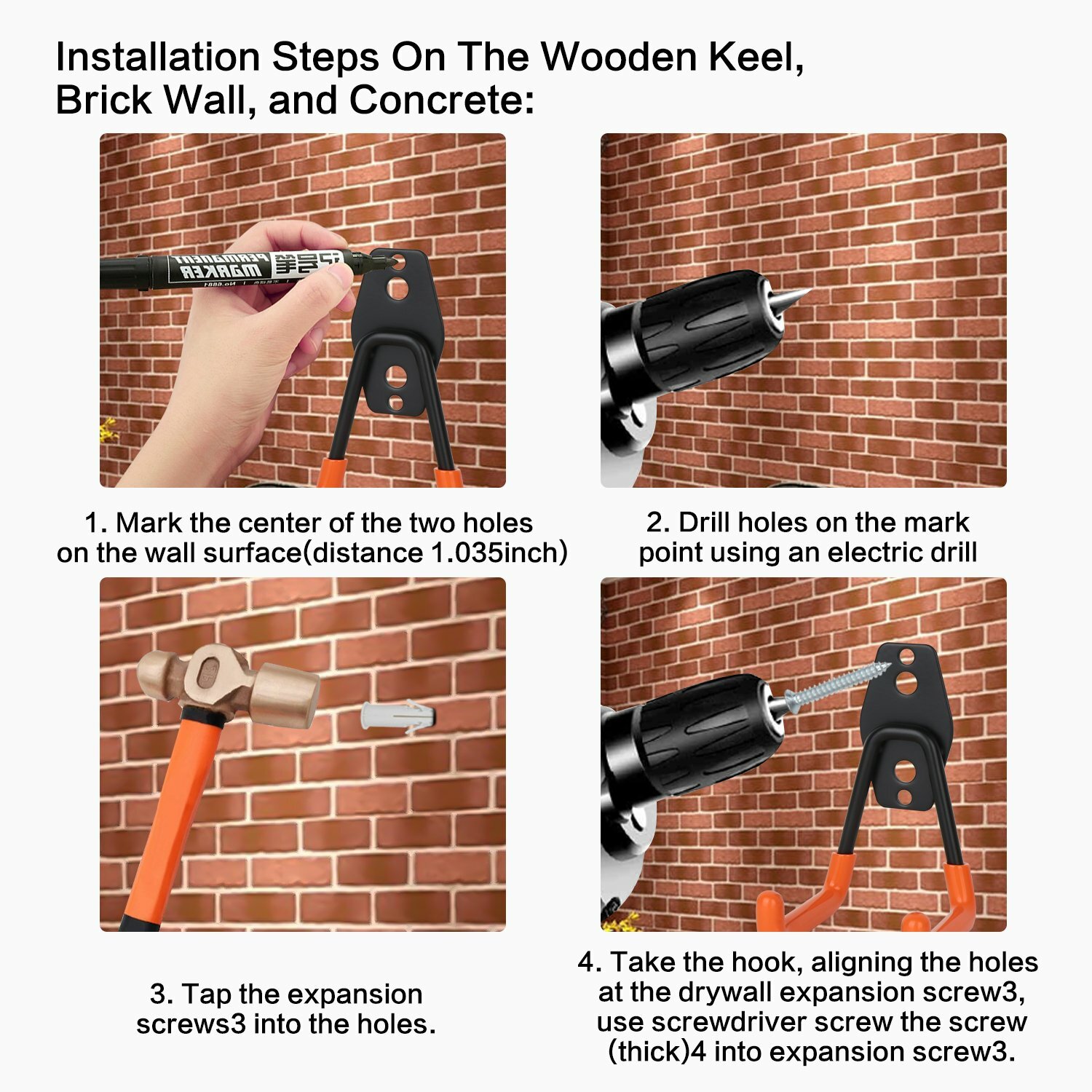 12-Pack Steel Garage Storage Utility Double Hook Wall Organizer for Garden Tools