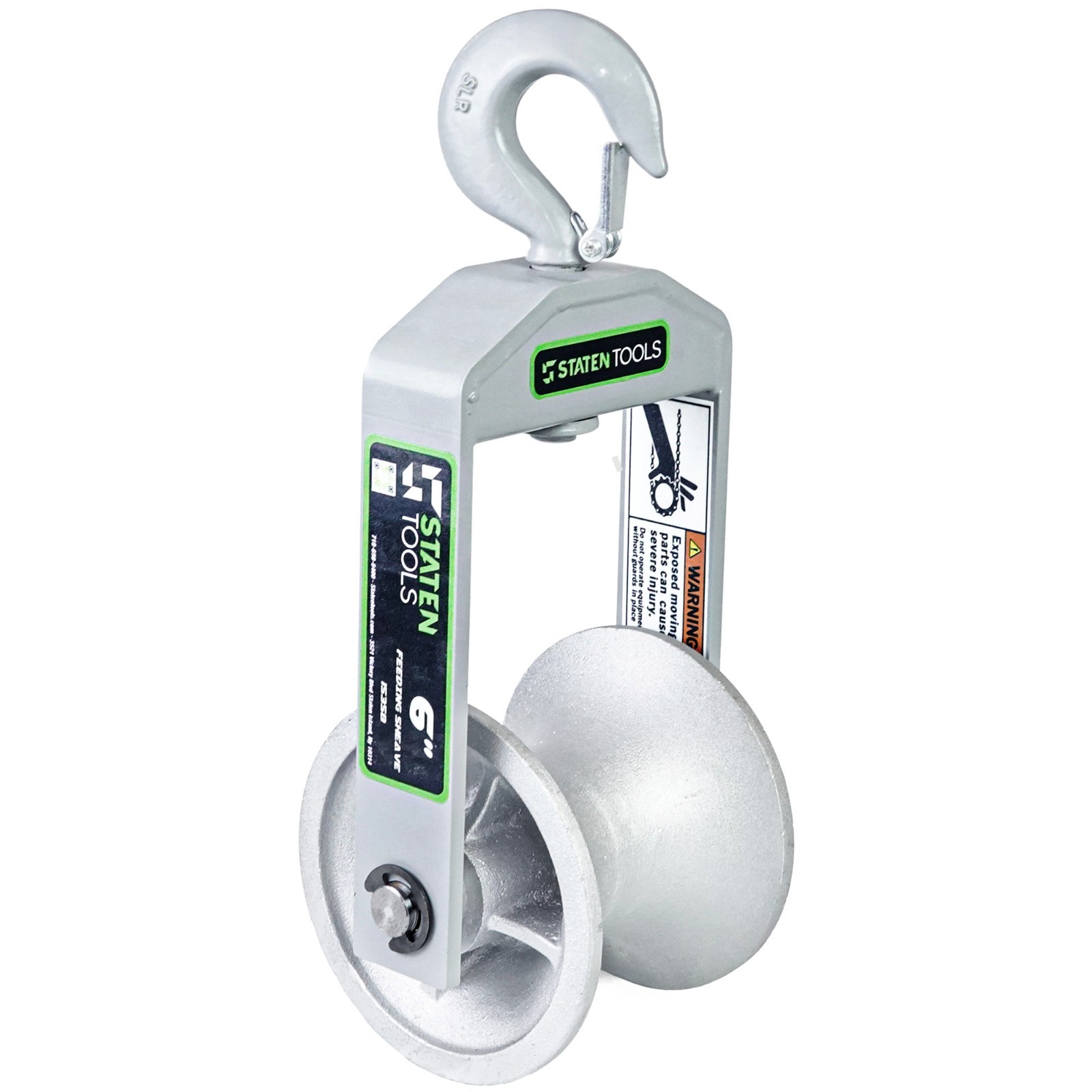 Staten Tools 650 Cable Puller Sheave, Hook, Wire, 6 In Diameter 6500lb