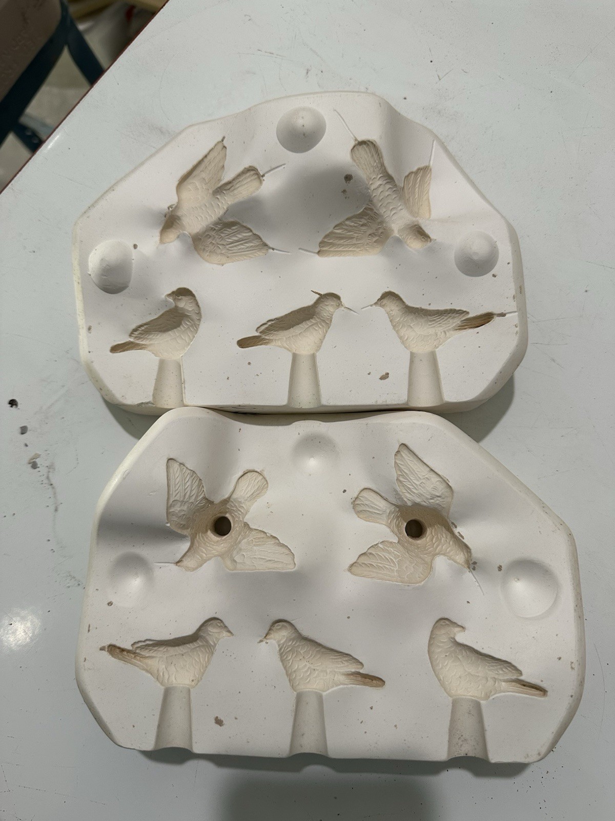 Scioto Ceramic Prod S-1976 Five Mini Doves Birds 1990 Vintage Ceramic Slip Mold