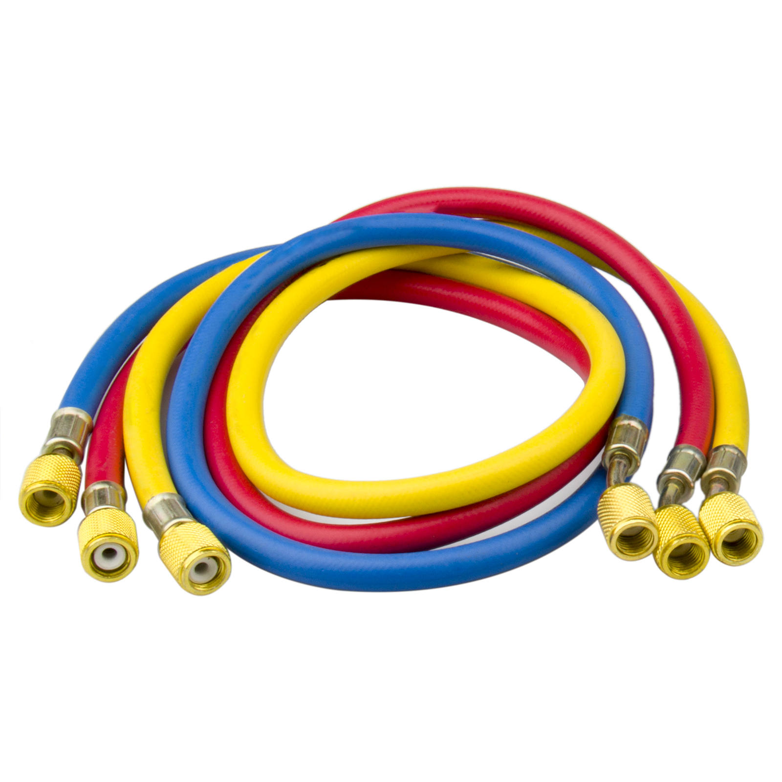 A/C HVAC Diagnostic Service Manifold Gauges Set Of 3 Color Hoses For Refrigerant