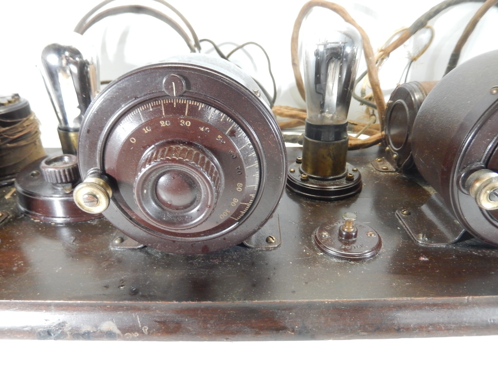 ATWATER KENT MODEL 10C BREADBOARD RECEIVING RADIO & AIRLINE HEADPHONES UNTESTED