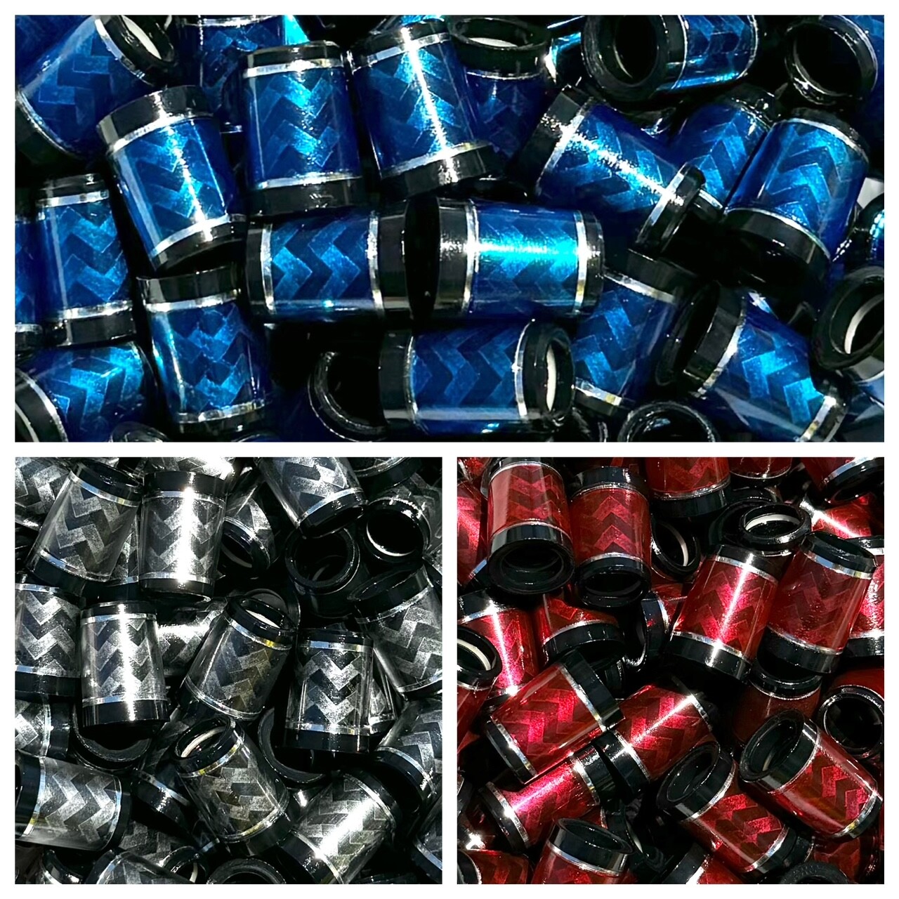 (12) Premium Quality Iron Ferrules Carbon Weave Design .355 I.D. - Choose Color