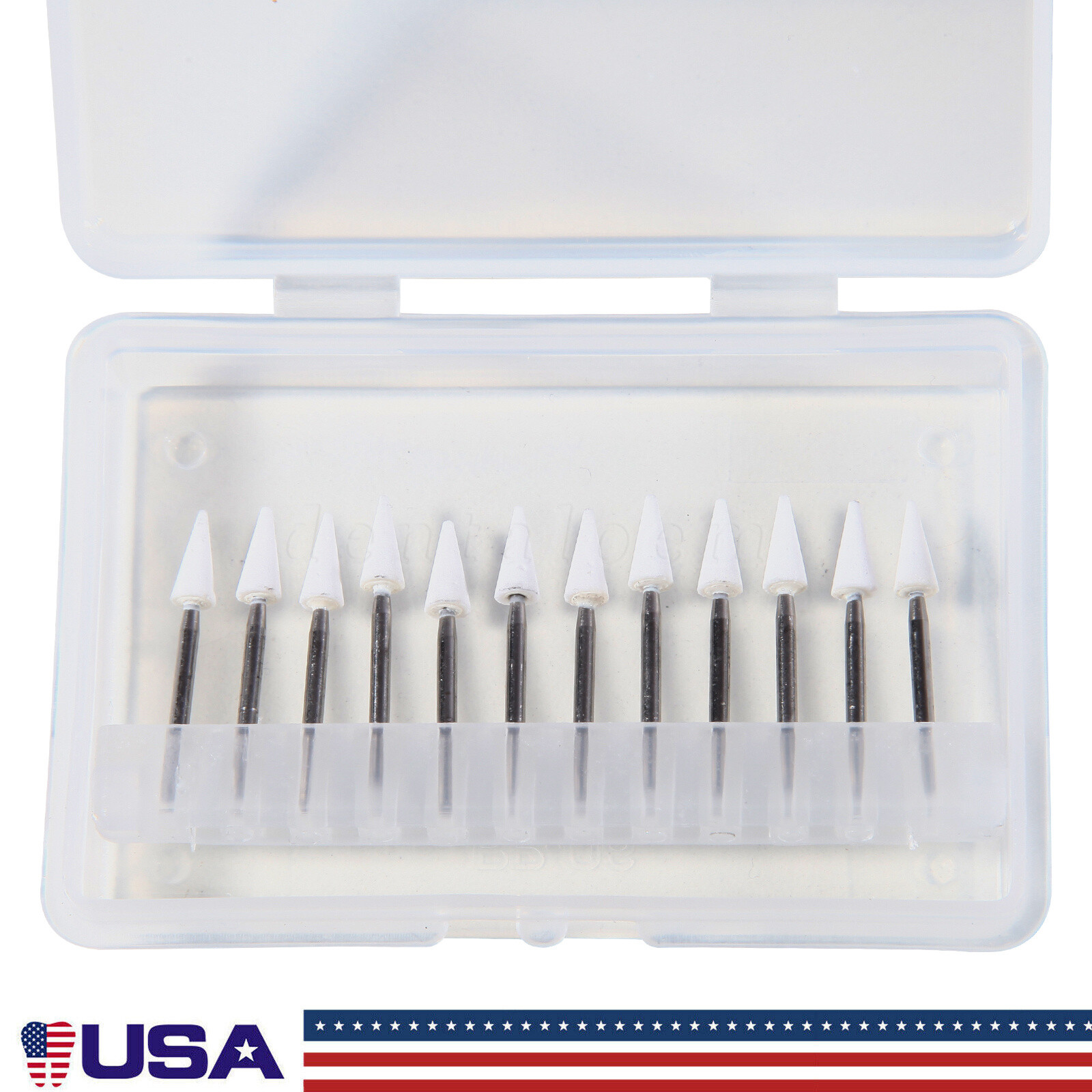 12 pcs Dental Polishing White Stone Polisher Bur FG Coarse/Fine For Finishing