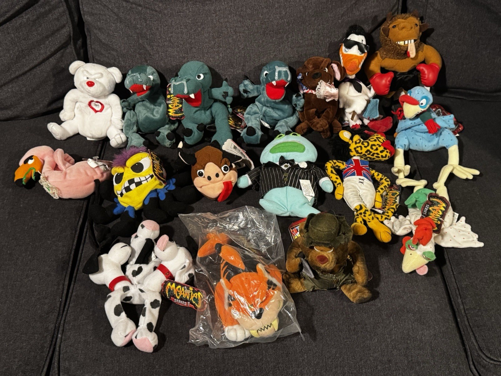 NEW Lot x17 Meanies Stuffed Beanie Plush Series 1 /2/INfamous NWT Rare