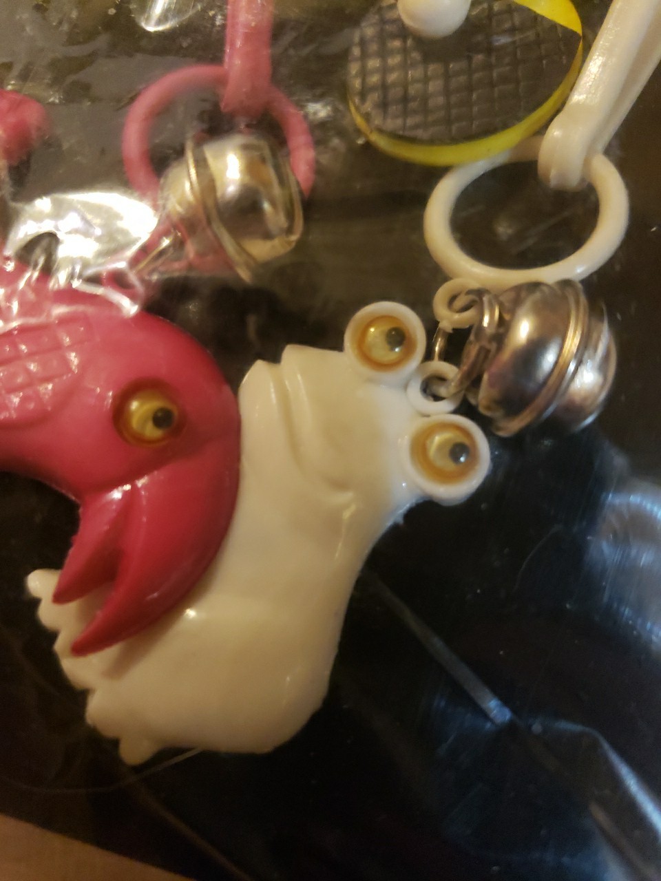 VTG 1980s Clip On Bell Charms /Chains &1 Snap On Bracelet