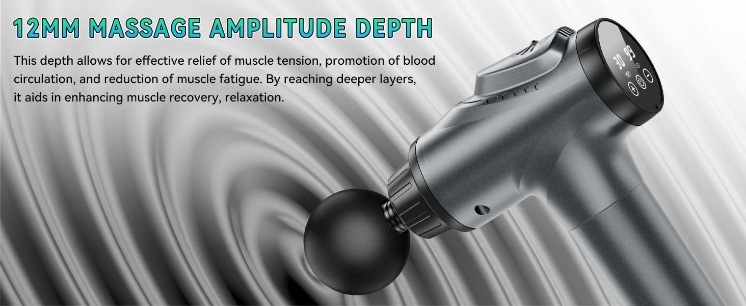 Massage Gun Deep Tissue Massager, 30 Speed Percussion Muscle Massager 9 Heads