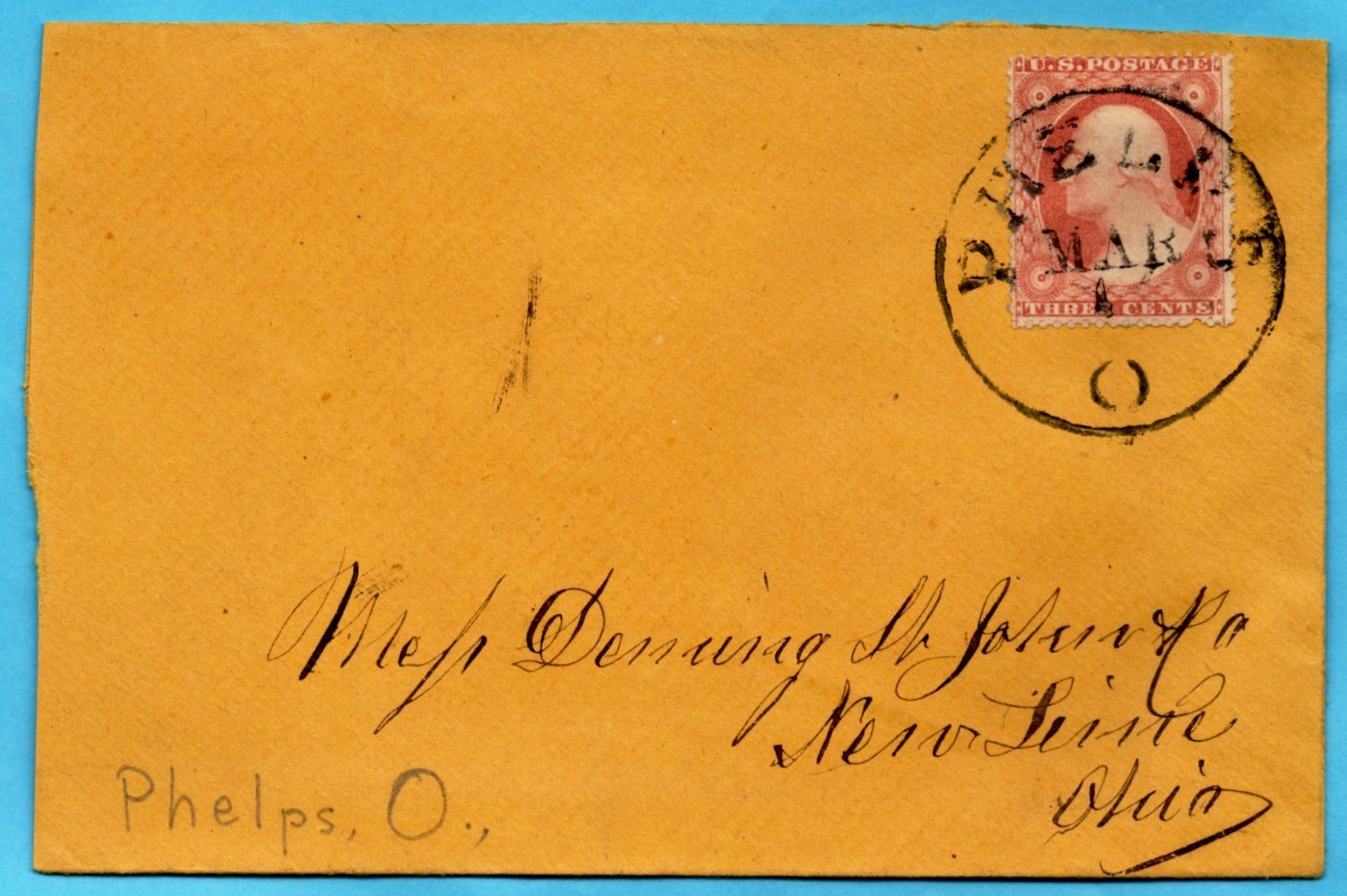 U.S. Scott : 26 with circle cancel : Phelps, Oh /    MB- 701