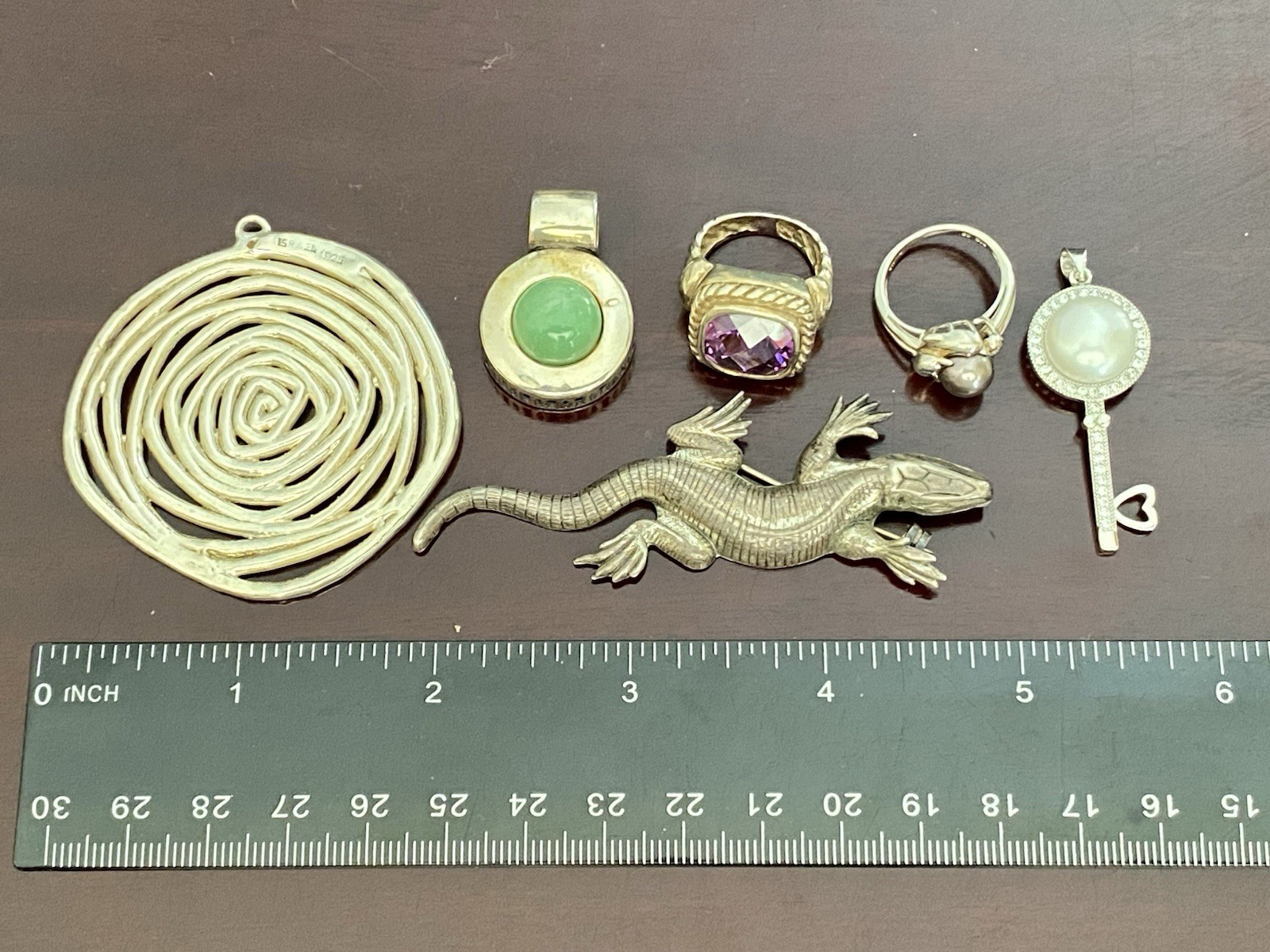 40 grams Sterling Silver Lot 925 Jewelry Rings Pendant Brooch