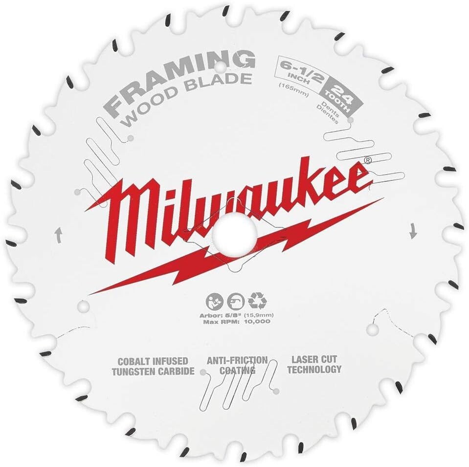 1 New Milwaukee 48-41-0620 6-1/2" 24T Framing Circular Saw Blade (BULK)