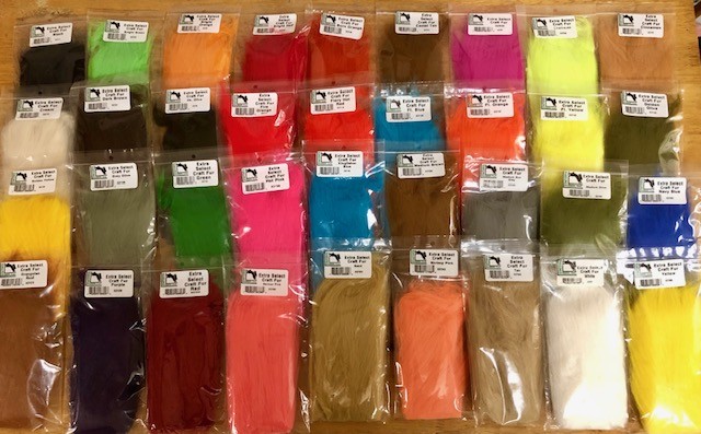HARELINE EXTRA SELECT CRAFT FUR. ALL COLORS. FLY TYING HAIR. STREAMER SALTWATER