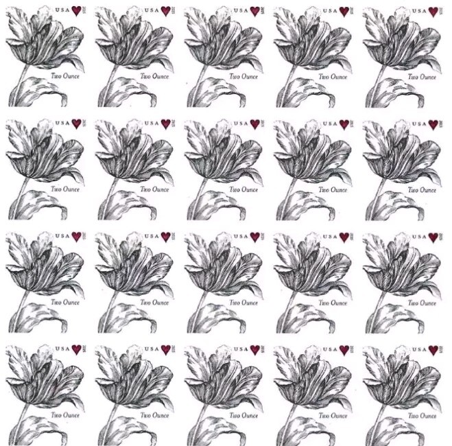 2 Sheets 40 FOREVER STAMPS 2 Oz Vintage Tulip Wedding