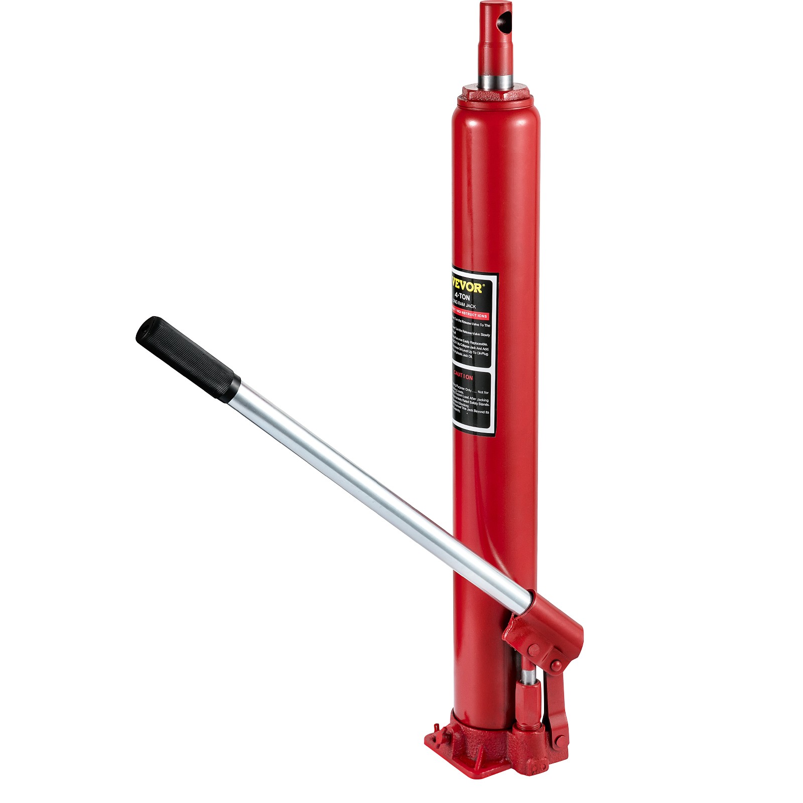 Uimoso 4 Ton Hydraulic Long Ram Jack Flat Base Manual Engine Hoist Lift-Red