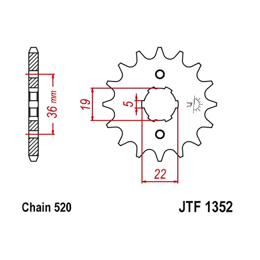 JT Sprockets 14 Tooth Front Sprocket for Honda TRX300EX & TRX300X Sportrax