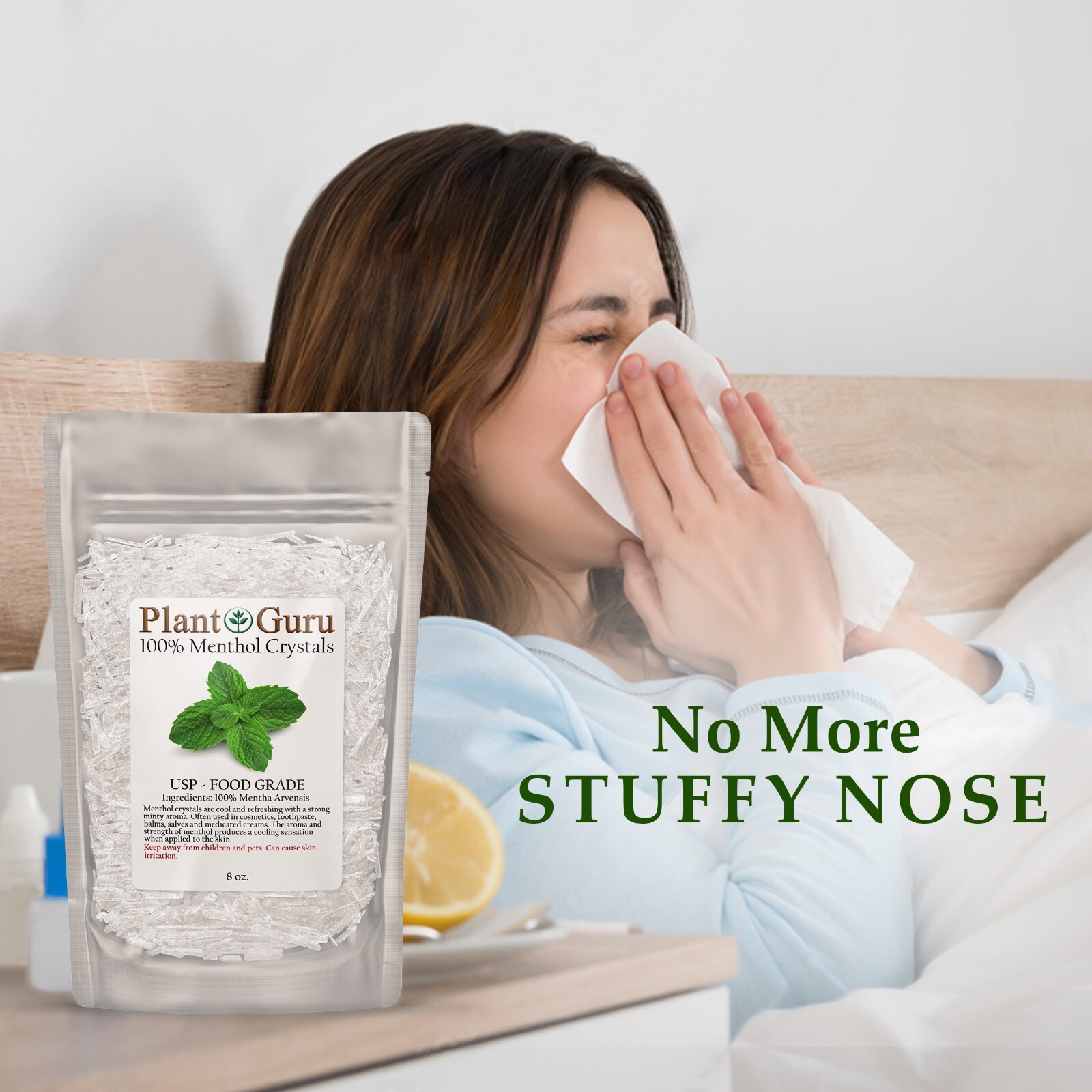 MENTHOL CRYSTALS Mentha Arvensis USP Food Grade 100% PURE 1 oz. to 10 lbs. Bulk