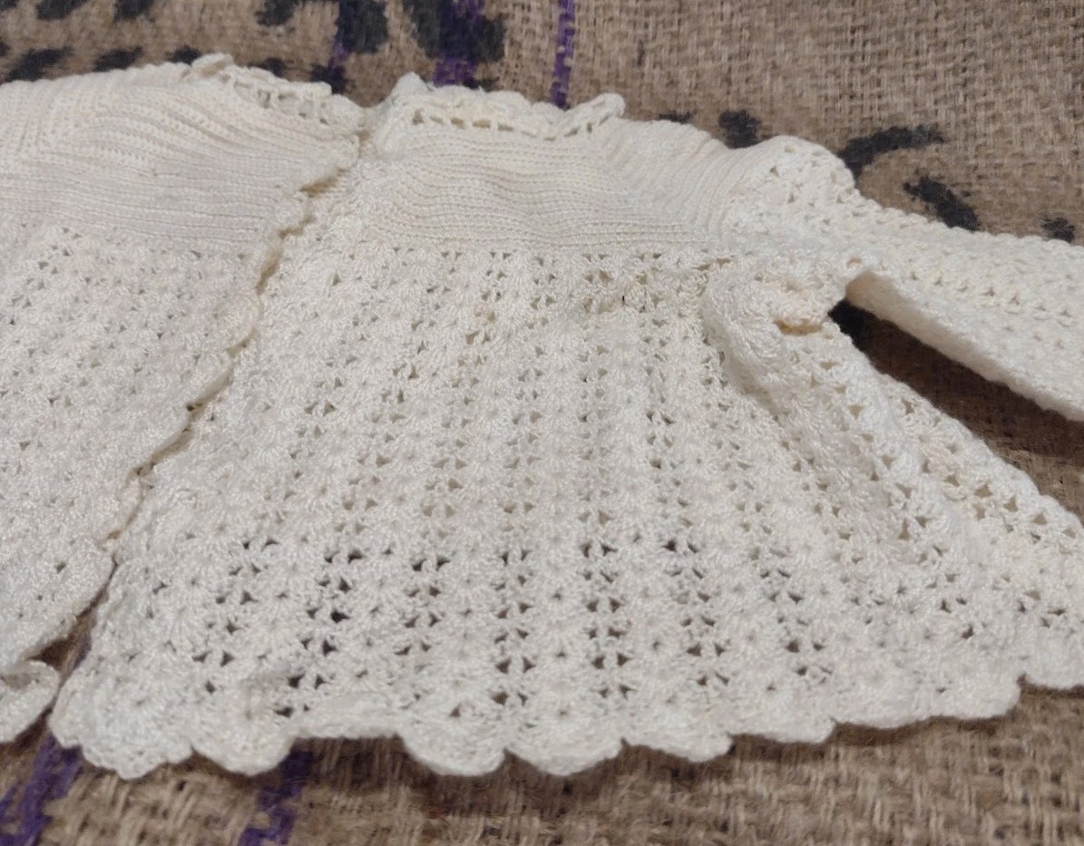 Antique Baby Clothing Bundle Victorian Christening Gown Crochet Sweater4 Piece