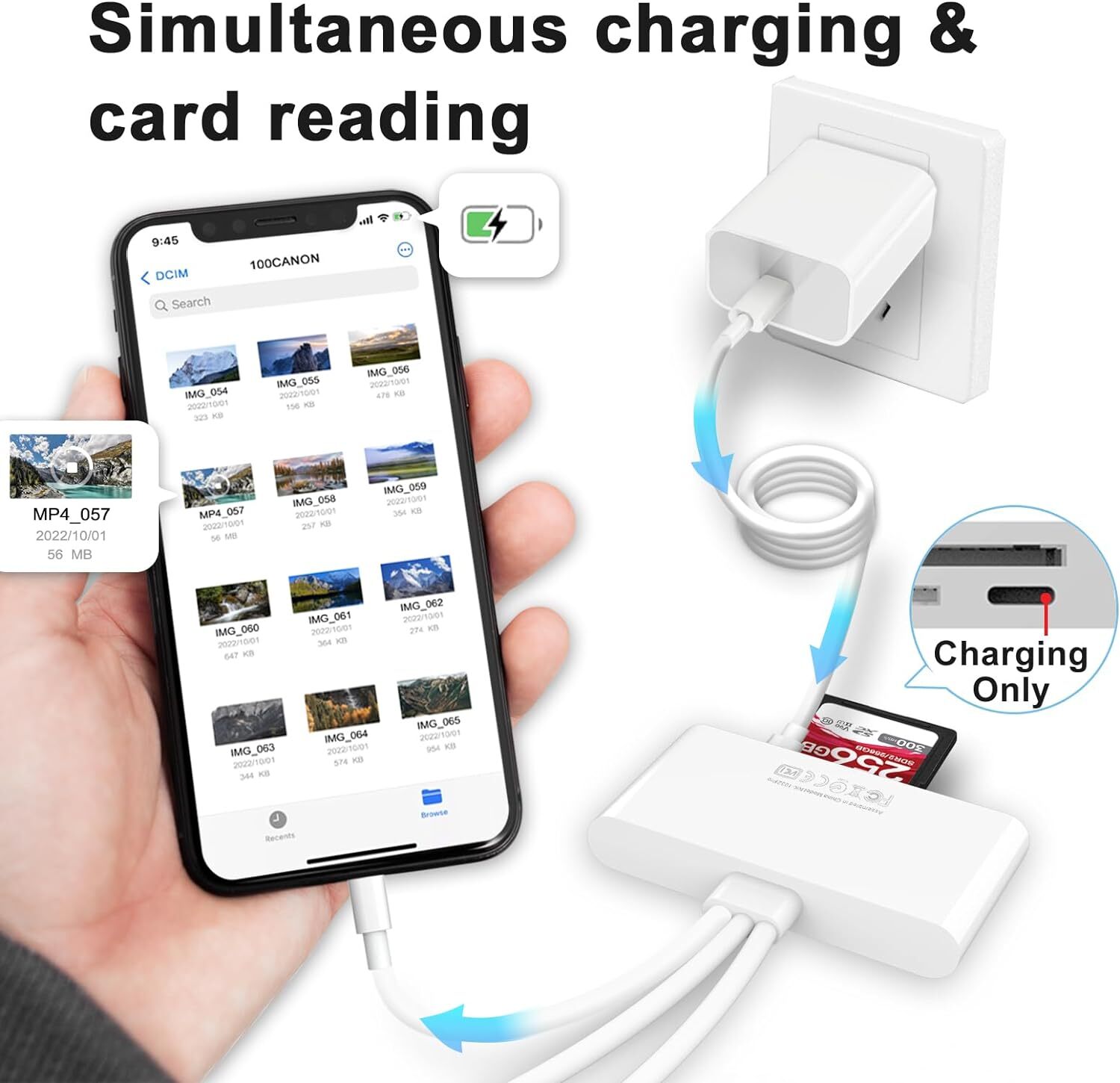 5 in 1 Memory Card Reader USB 3.0 OTG Adapter SD Card Reader For iPhone/iPad LOT