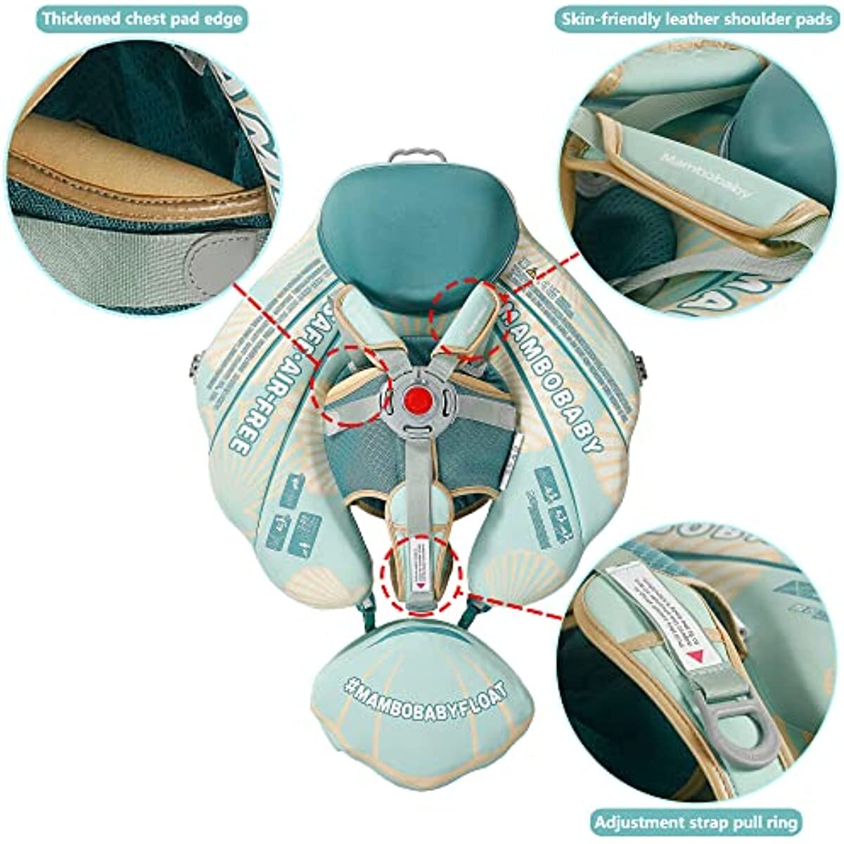 HECCEI Mambobaby Float with Canopy Baby Pool Swim Float Non-Inflatable Float